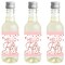 Big Dot of Happiness 50th Pink Rose Gold Birthday Mini Wine & Champagne Bottle Label Stickers Happy Birthday Party Favor Gift for Women and Men 16 Ct
